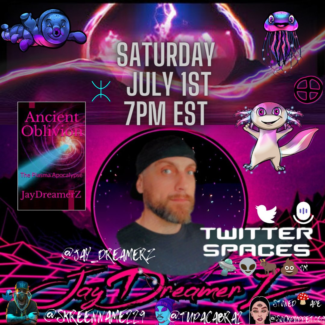 Set a reminder for my upcoming Space w/ @Jay_DreamerZ!
twitter.com/i/spaces/1DXxy…

@TUPACABRA2 @Sockpuppet069

#Plasmapocalypse 
#Plasma #BlueBeam
#ElectricUniverse
#UAPtwitter #UFOtwitter
#🛸👽🐂💩™