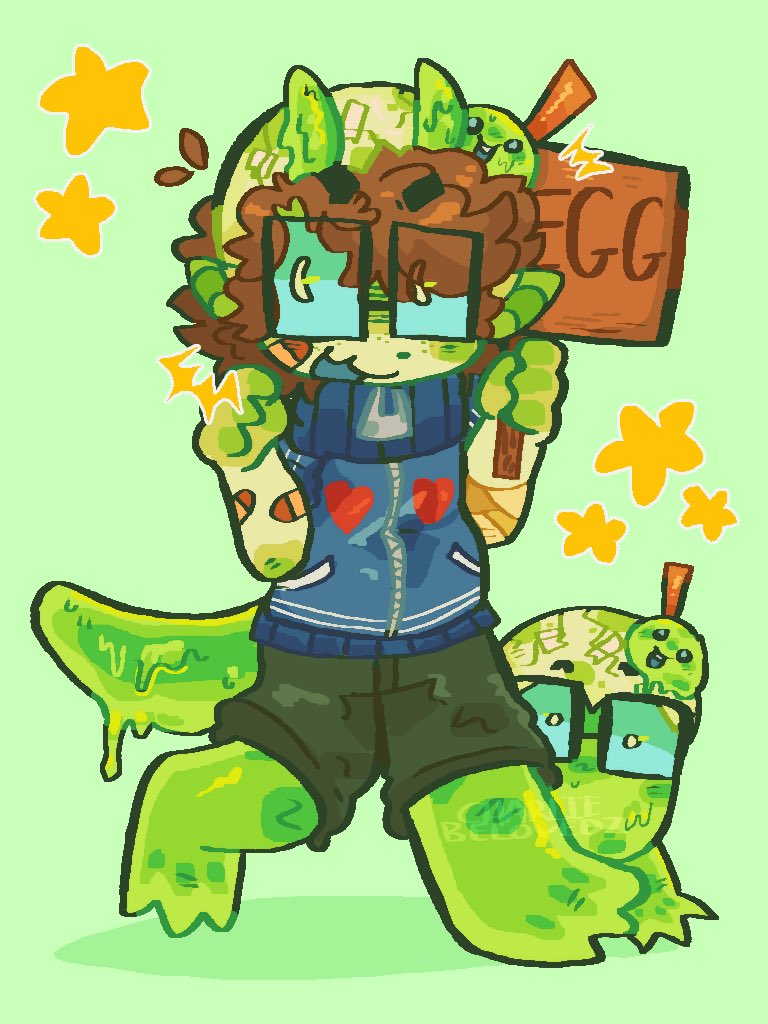 CharliezCapin's tweet photo. 🥚💚] EGG DESIGNS! GEGG!! 
#gegg #geggfanart #eggqsmp #qsmp #qsmpfanart https://t.co/1MAhiMIgJP
