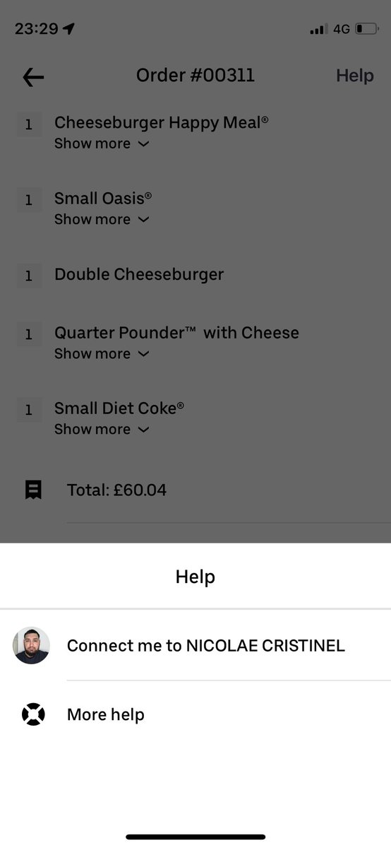 jade_h_x's tweet photo. @UberEats one of your drivers has taken my £60 order. I called him as I could see he was near by on the map, he said he couldn’t understand me so could I message him. I messaged him and he said he needed the pin as there was an issue with my order. Then he drove off! https://t.co/4GgaqVsBoJ