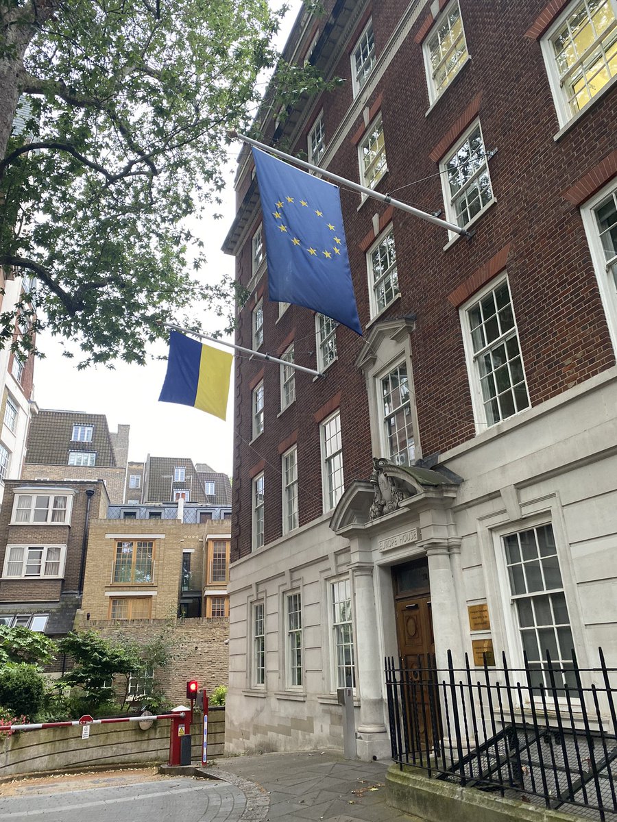 IsichkoAnna's tweet photo. Ukrainian flags are everywhere in London. Moreover, friends of Ukraine are all over the World https://t.co/VFXQzZmtvK