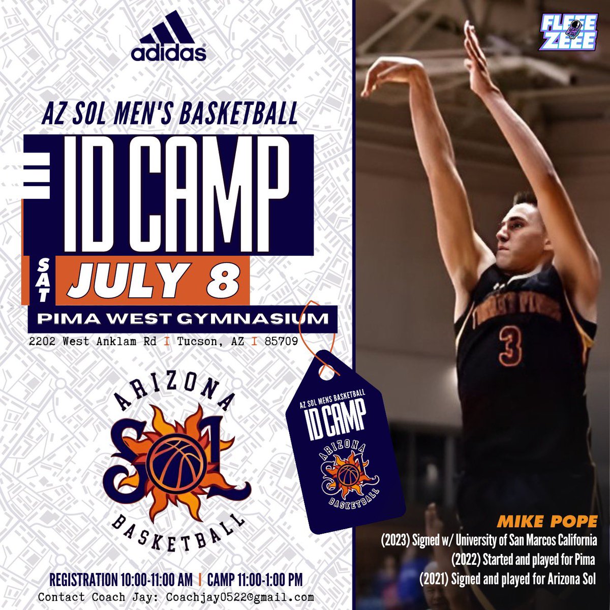 Coachjay0524's tweet photo. ‼️We will be hosting an ID Camp on July 8th. We currently have 6 remaining spots left on the roster and looking to fill it up fast. Looking for high schoolers or adults‼️💥🏀

Let’s work!!

 @coachflannigan_ @jjmillyardaz @GC3Hoops @GreggRosenberg1 @AzSolBasketball https://t.co/fuhA6byqT6
