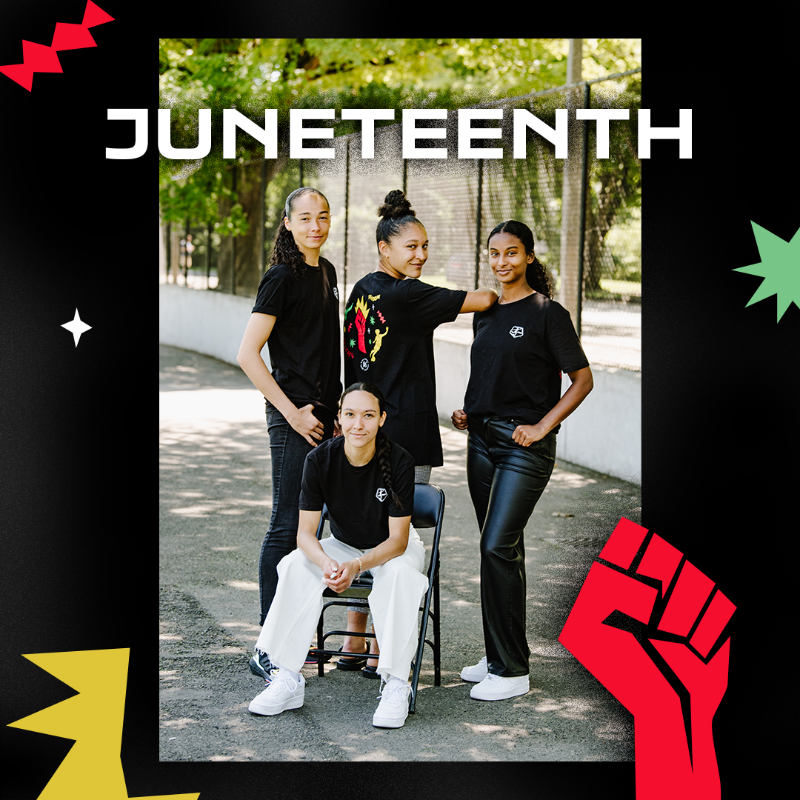 reignfc's tweet photo. Celebrate #Juneteenth in the @BWP_Collective x @NWSL shirt! A portion of all net proceeds will go to both the BWPC and @MPJInstitute in support of each organization’s respective initiatives and advocacy work!

#ElevateHer #TheGameNeedsHer
