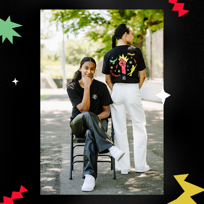 reignfc's tweet photo. Celebrate #Juneteenth in the @BWP_Collective x @NWSL shirt! A portion of all net proceeds will go to both the BWPC and @MPJInstitute in support of each organization’s respective initiatives and advocacy work!

#ElevateHer #TheGameNeedsHer