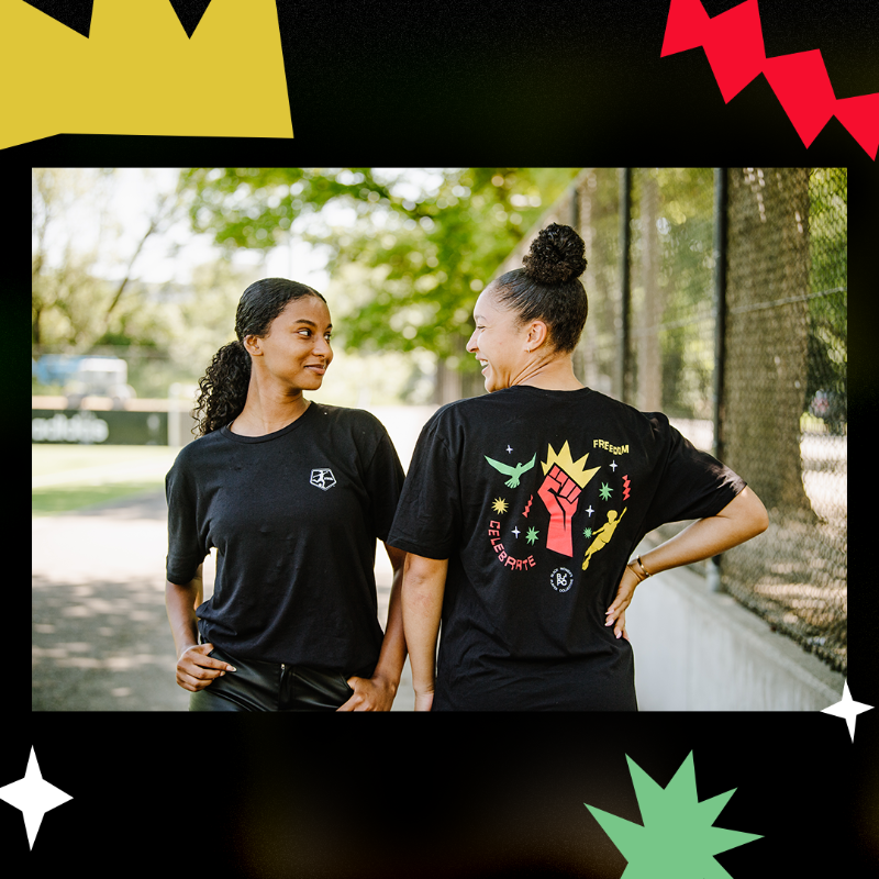 reignfc's tweet photo. Celebrate #Juneteenth in the @BWP_Collective x @NWSL shirt! A portion of all net proceeds will go to both the BWPC and @MPJInstitute in support of each organization’s respective initiatives and advocacy work!

#ElevateHer #TheGameNeedsHer