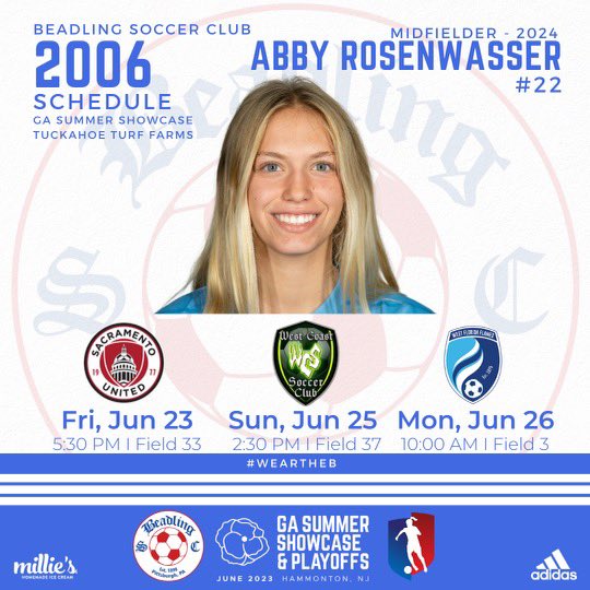 So excited to compete in the <a href="/GAcademyLeague/">Girls Academy</a> Summer Showcase this week in New Jersey! Below is my schedule ⬇️