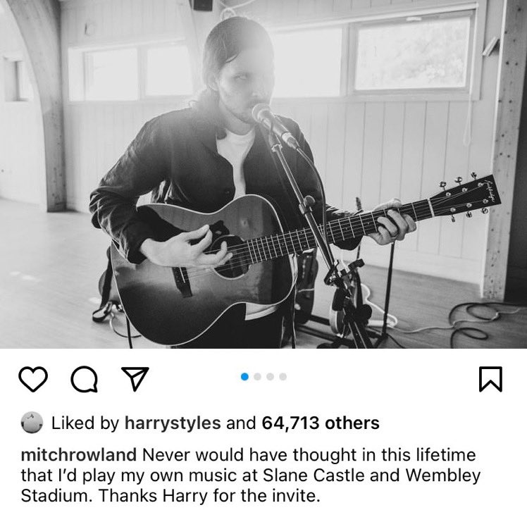 Harry liked Mitch’s latest post about playing at Slane & Wembley ! #LoveOnTourSlane #LoveOnTourWembley