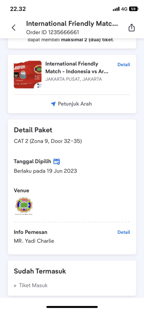 CharlieYadi's tweet photo. Wts tiket indonesia vs argentina. Bisa cod di gbk hari ini. Harga baik https://t.co/lAEiu8nZzi