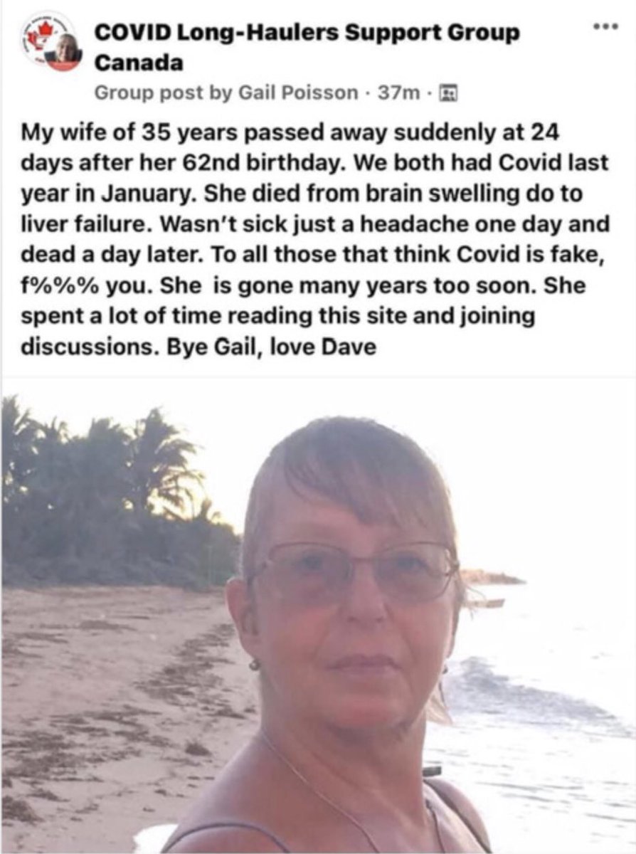 @MCM54321 This was posted in 2021. There has never been any reporting on the number of people who die well after their infection. May Gail rest in peace.
