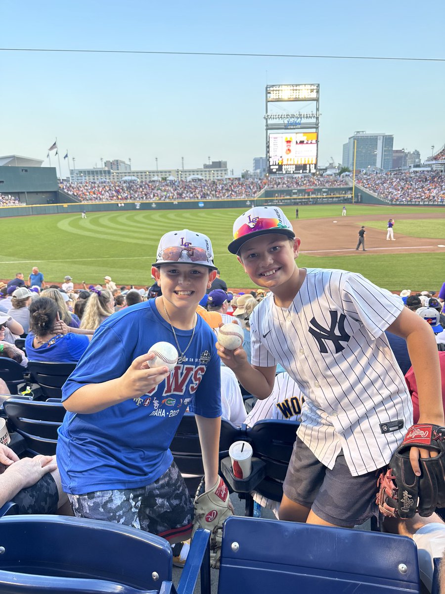 <a href="/cade_beloso/">Cade Beloso</a> <a href="/jcoon10fau/">Jim Cooney</a> 
Thank you for throwin a baseball up into to the stands to my son and his friend last night.  You made their trip to CWS memorable. And thank you for playing the game with a smile on your face.   The kids look up to it and us dads respect you !