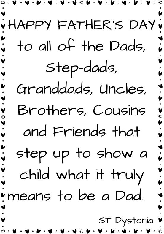 Happy Father’s Day! #Dystonia #DystoniaAwareness #DystoniaCureNeeded #STDystonia #happyfathersday2023