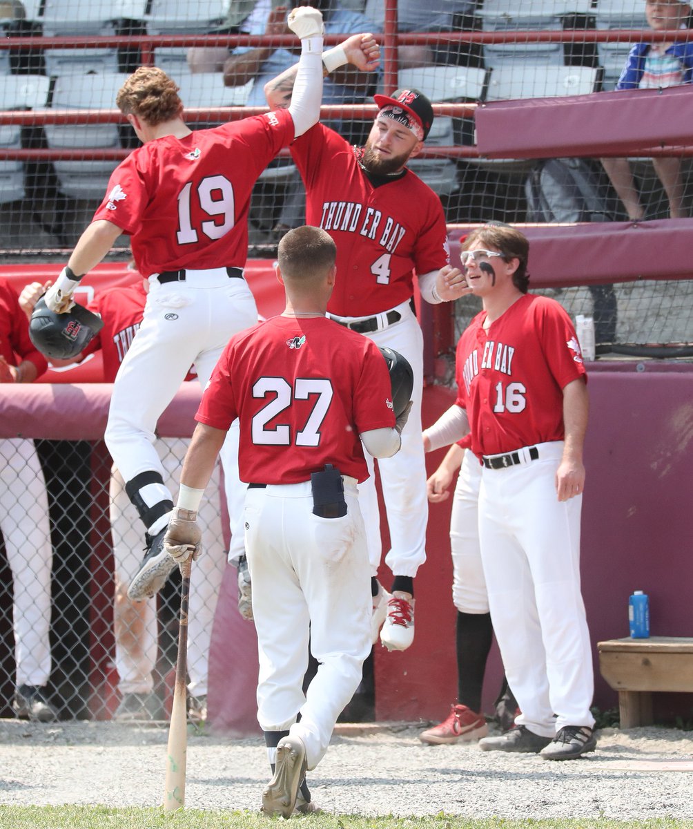 TBBordercats's tweet image. Thunder Bay Border Cats erupted for five runs in the fourth inning and rolled to a 10-4 victory over the Eau Claire Express before a sun splashed Father's Day crowd of 1,385 Sunday afternoon at Port Arthur Stadium.