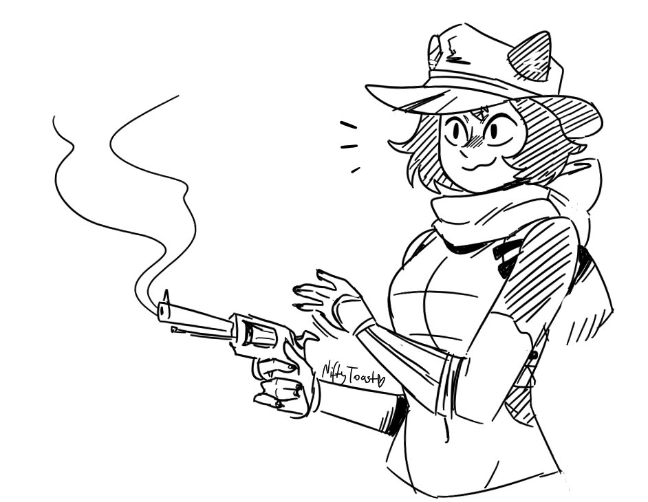 i love drawing her with guns