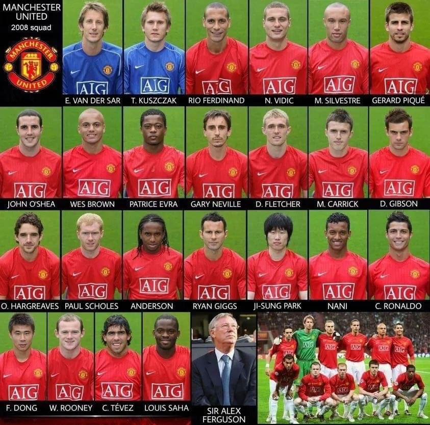 Elenco do Manchester United 2008.