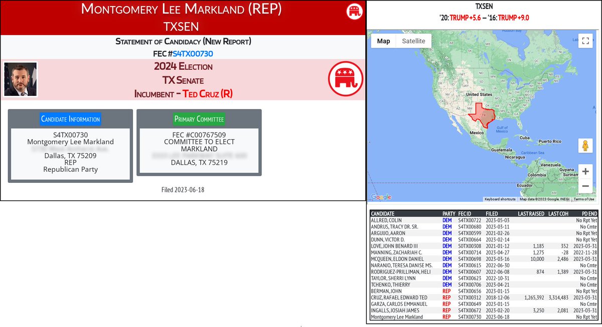 NEW 2024 FEC F2
Montgomery Lee Markland (REP)
#TXSEN (R-Cruz)

docquery.fec.gov/cgi-bin/forms/…
