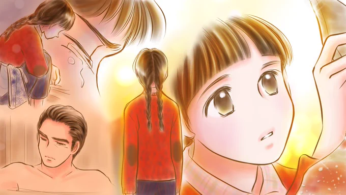 #スカーレット 第11~12話 子役時代が終わり、中学生時代へ。 改めて見ると大島優子さんの演技力の凄さよ子役の女の子から違和感なく照子を引き継いで…!(そして後に家庭菜園照子にまでなる!) 3人が尊い そして内容が濃い胸がキューッとなる 劇伴と映像の美しさ…