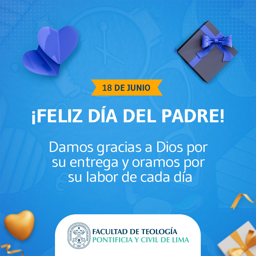ftpcloficial's tweet photo. ¡Feliz día del padre! 🎉
Saludamos en este día a todos los papás y le damos gracias a Dios por el don de la paternidad. Que en este día el Señor los bendiga de una manera especial ✨ #FTPCL #FacultadDeTeología #DíaDelPadre https://t.co/PsYhu96cZ0