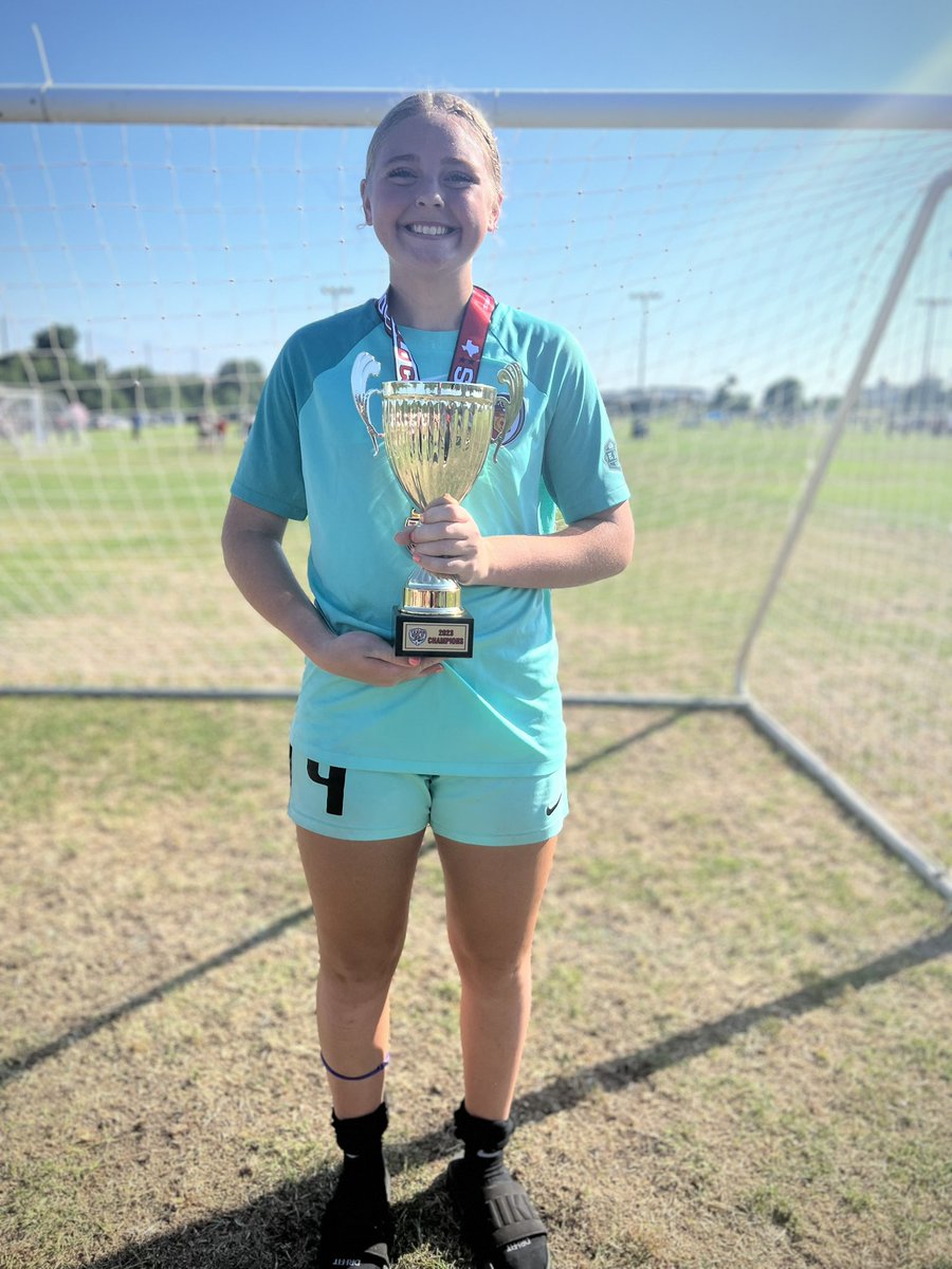 DTS_07GSaldivar's tweet image. Tournament MVP Natalie Lenart with 3 saves in PK’s and ZERO allowed to win the Texas Gold Cup Final. This young lady is just a joy to coach and never lets her team down! Natalie Congratulations 
#JBU #Dallastexans