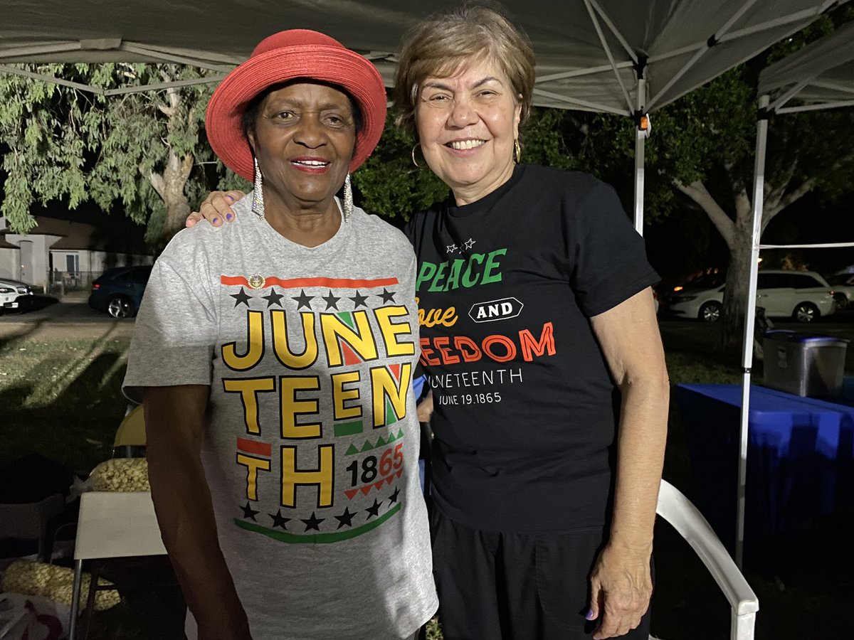 #Juneteenth2023 with fellow #NAACP member Thelma Lundy. Well-attended event on a perfect Yuma evening. Thank you @camarenalaw for sponsoring.