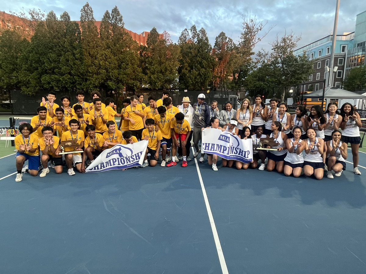 LexMinutemenAth's tweet photo. A state championship in a season is a HUGE accomplishment for any school, 2 in a day is HISTORY at LHS! Congratulations to all of our student-athletes, coaches, families and community members! This is the epitome of it taking a village!! 
#LexGo💙💛🎾🏆🥇💍 https://t.co/SOmL5Bj4hb