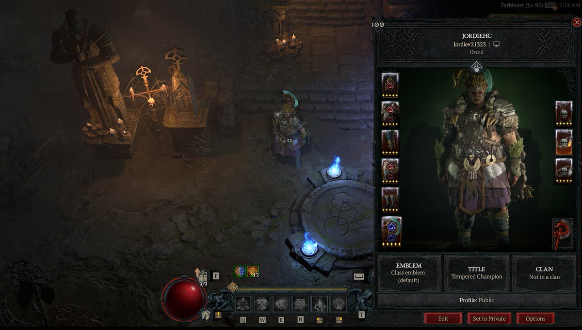 SleepTooLong's tweet image. @Diablo  
#Diablo4Hardcore
Crazy grind and I loved every minute of it &amp;lt;3
Proof: Tempered Champion Title
Battlenet ID: Jordie#21323