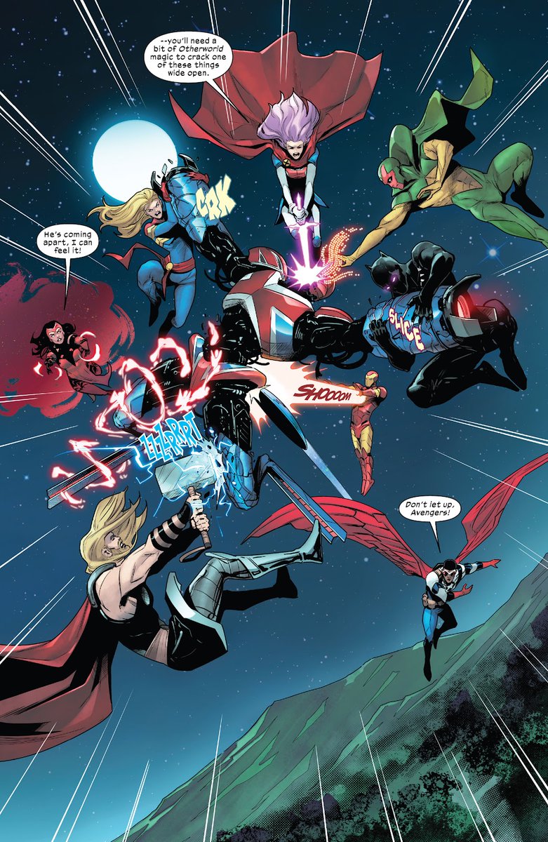 Betsy The Avengers Leader 

#BetsyBraddock #CaptainBritain 
#WandaMaximoff #ScarletWitch 
#TonyStark #IronMan 
#CarolDanvers #CaptainMarvel 
#ThorOdinson #Thor 
#Vision 
#TChalla #BlackPanther 
#SamuelWilson #CaptainAmerica 
#BetsyBraddockCaptainBritain 
#Xmen 
#DestinyOfX