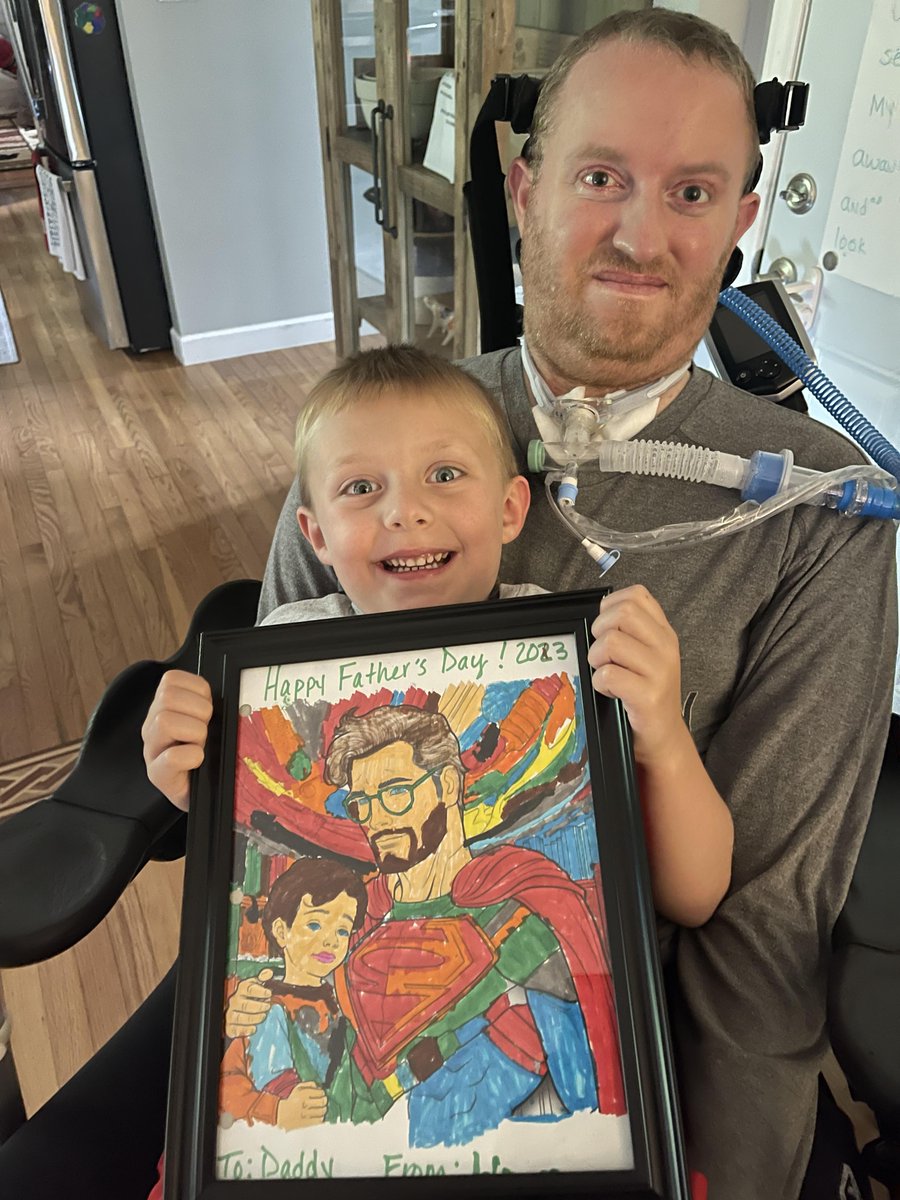SethPoling10's tweet photo. Happy #FathersDay to the best dad's in the world!

Boys, I'm proud to be your daddy; but being honest, I don't always feel like Superman. Living with #ALS has its challenges, but my love for you boys never wavers. Grateful for the opportunity to be their hero. 💪❤️ #ALSdad https://t.co/I7T1aGbRVA