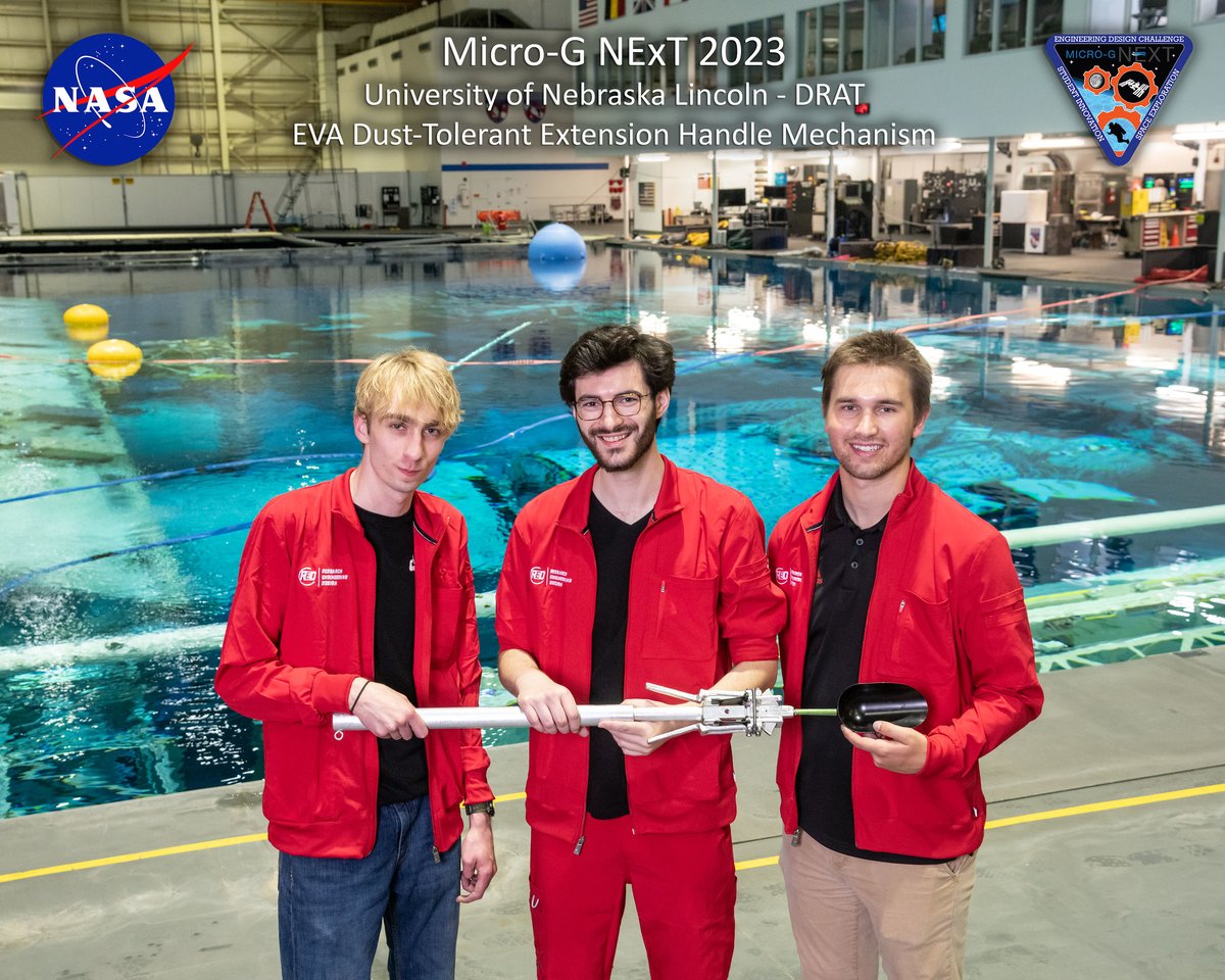A little over a week ago our MicroG Teams participated in testing at the NBL. Both project teams had a great time and got useful feedback from their time at Johnson Space Center! #MicroGNExT #NASASTEM #NASA