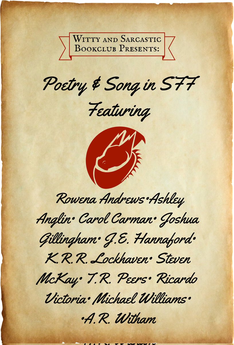 Mark your calendars for June 26th! I have somehow convinced this amazing group of authors to join my blog to talk about #Poetry & Song in #SFF! 
#bookblogger #Bookbloggers #fantasybooks #sciencefiction