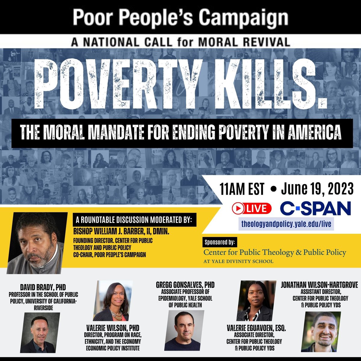 It’s time we deal with the extremely high death toll of poverty in our nation. Tomorrow I will moderate a roundtable conversation with @DaveBrady72 @ValerieRWilson @gregggonsalves @ValerieEguavoen & @wilsonhartgrove to articulate a moral mandate for ending poverty in America.