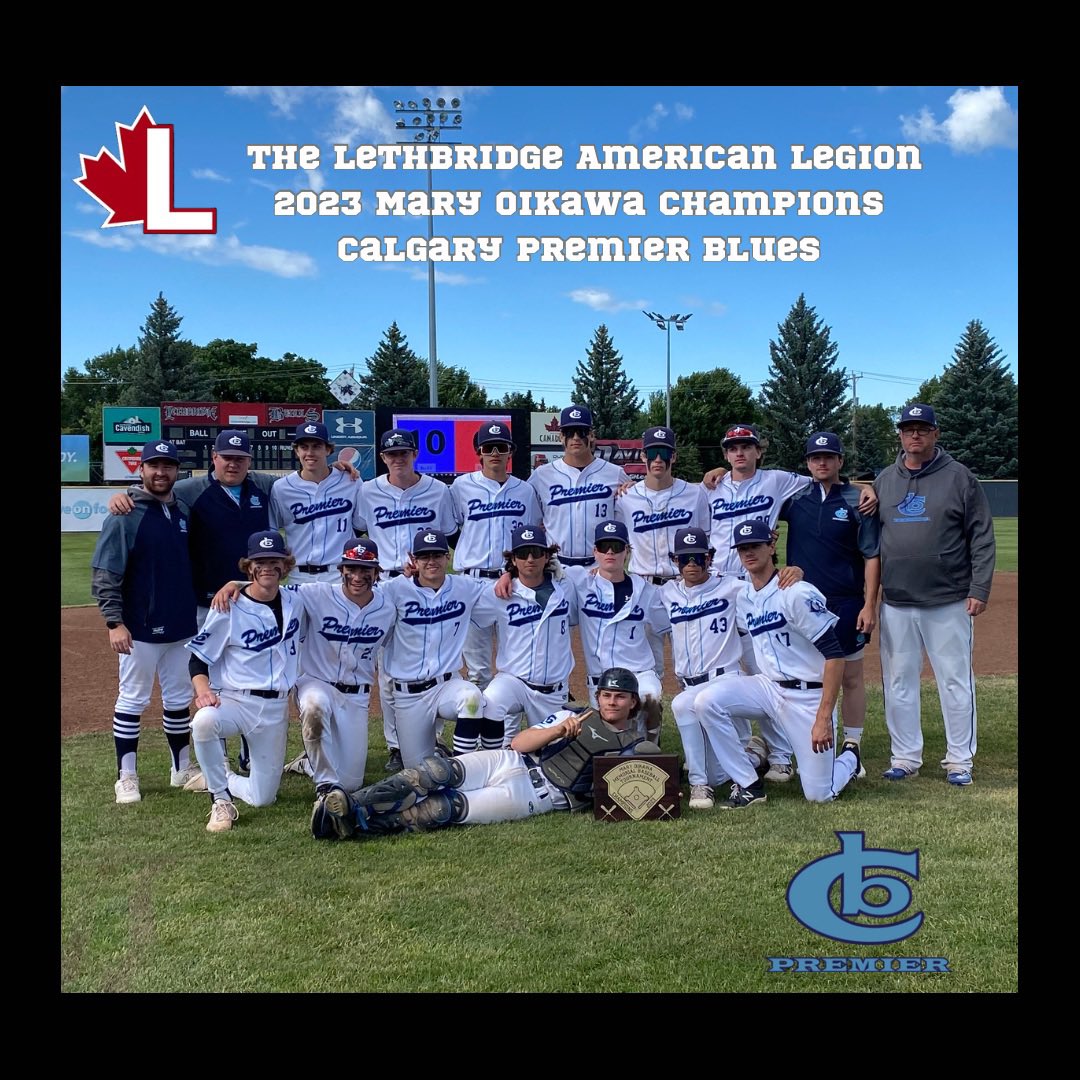 lalbaseball's tweet photo. Going 5-0, undefeated all weekend, the Calgary Premier Blues defeat the Lethbridge Elks, and take home the Mary Oikawa Tournament championship plaque for the 2nd year in a row. 

Congrats to the @bluescalgary_premier 

#maryoikawamemorial #baseball https://t.co/k3jTUNz0oj