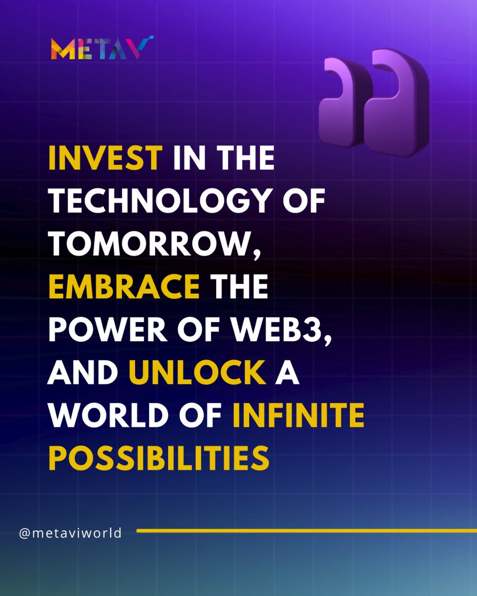 Embrace the future of technology and unlock boundless opportunities with Web3. Invest wisely and soar to new heights. #InvestInTheFuture #Web3Power #InfinitePossibilities #TechRevolution #DigitalTransformation #web3 #metaverse #nft #web3community #trendingnews