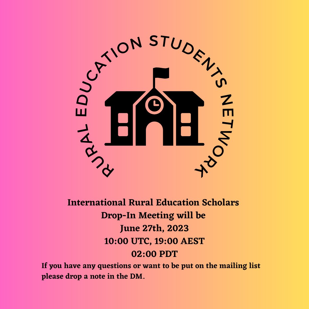 Our monthly drop in meeting is happening on the last Tuesday of the month. It is coming soon.  I can't wait to hear what everyone is doing. DM me if you would like to be put on the mailing list. #ruraled #ruraleducation #phdchat #education #ruraledchina #ruraledeurope #rural