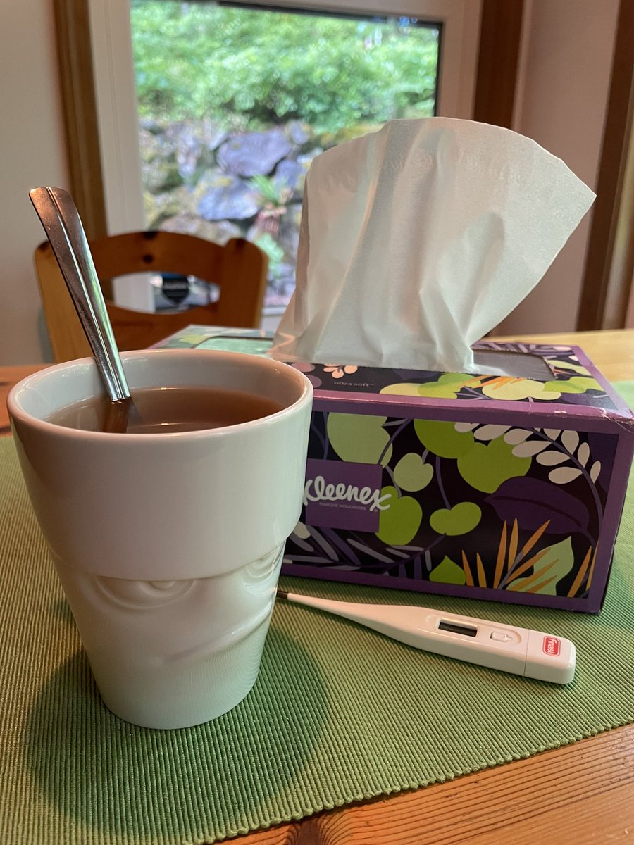 So sick - Body ache, runny nose, cough, sneeze, sinus pressure. Ugh. Mark might stream alone tonight. #flu #Kleenex #twitch