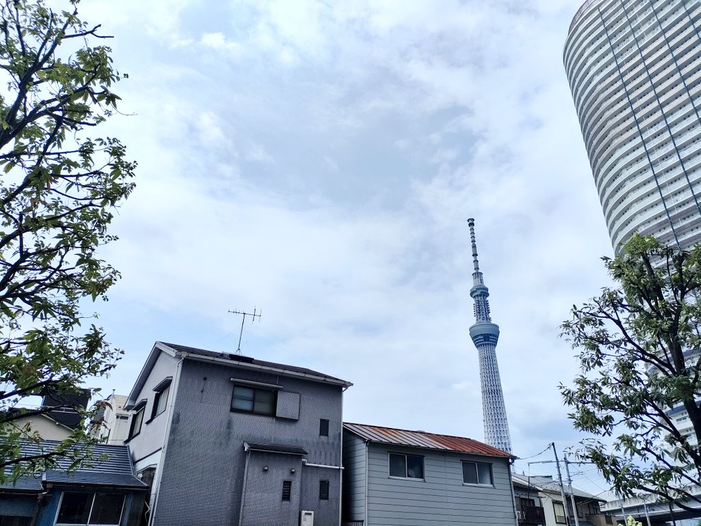 おはようございます！現在の墨田区は曇り☁気温は24.8℃
風が気持ちのいい朝です😊今日も水分多めに摂って、一日頑張りましょう！
本日は10:00~21:00で営業しております☕
#東京 #墨田区 #イマソラ 
#企業公式が毎朝地元の天気を言いあう 
#がんばろう企業公式