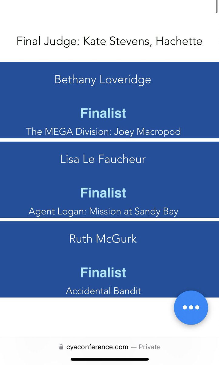 Woohoo! Very excited to be on the shortlist for the <a href="/CYAConference/">CYA Conference</a> Chapter Book - Junior Fiction (Aspiring) category!

Great to see some #scbwiwest members on the shortlists!

#cya2023
#kidlit #amwriting