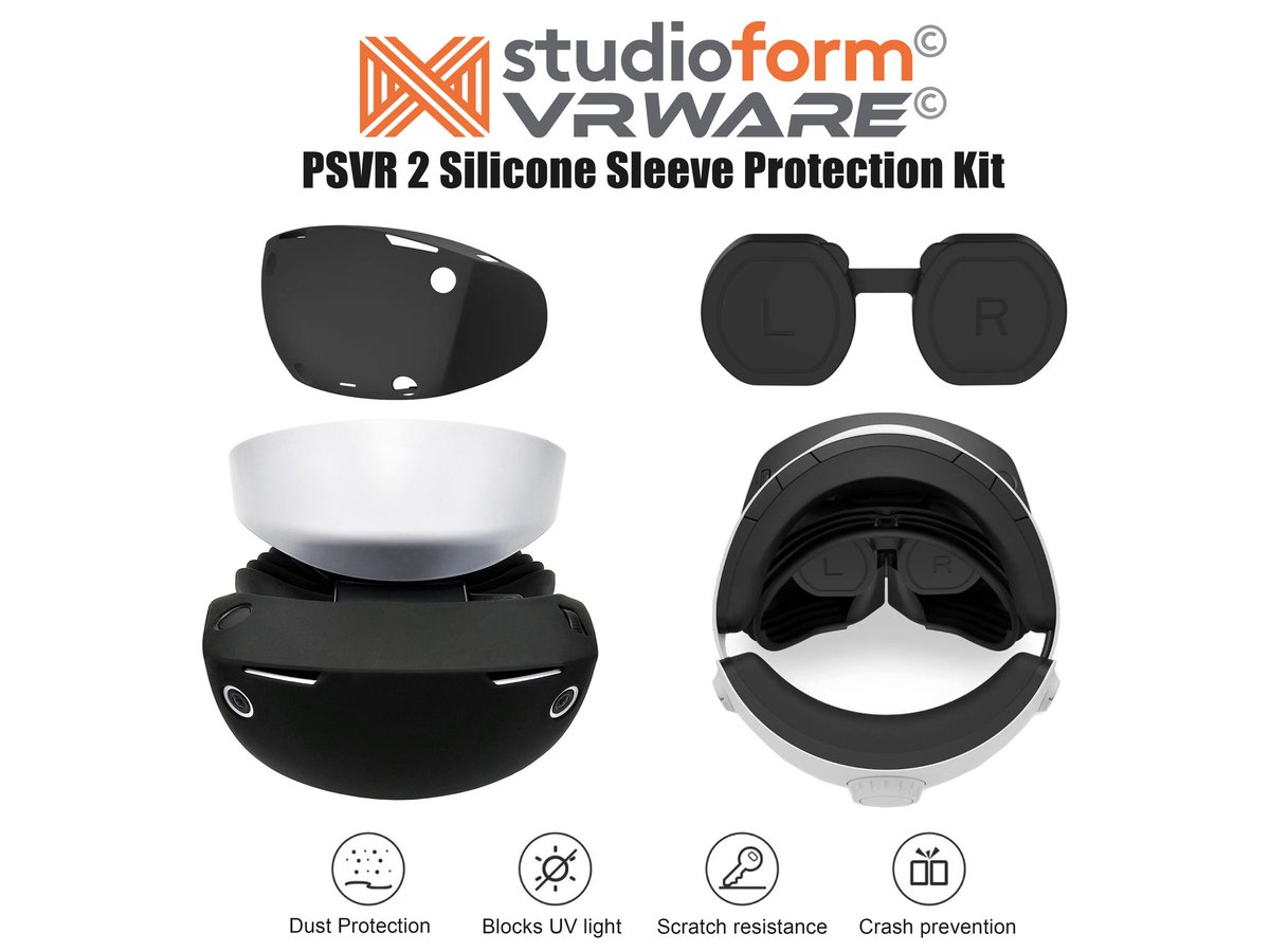 🔥 Protect and personalize your PSVR2 experience with the ultimate solution! Introducing the PSVR2 Silicone Sleeve Ultimate Protection Kit from Studioform. 🎮✨
.
#PSVR2 #VirtualReality  #Studioform #ImmersiveExperience  #PersonalizeYourPSVR2 #psvr2strap #PSVR2comfort