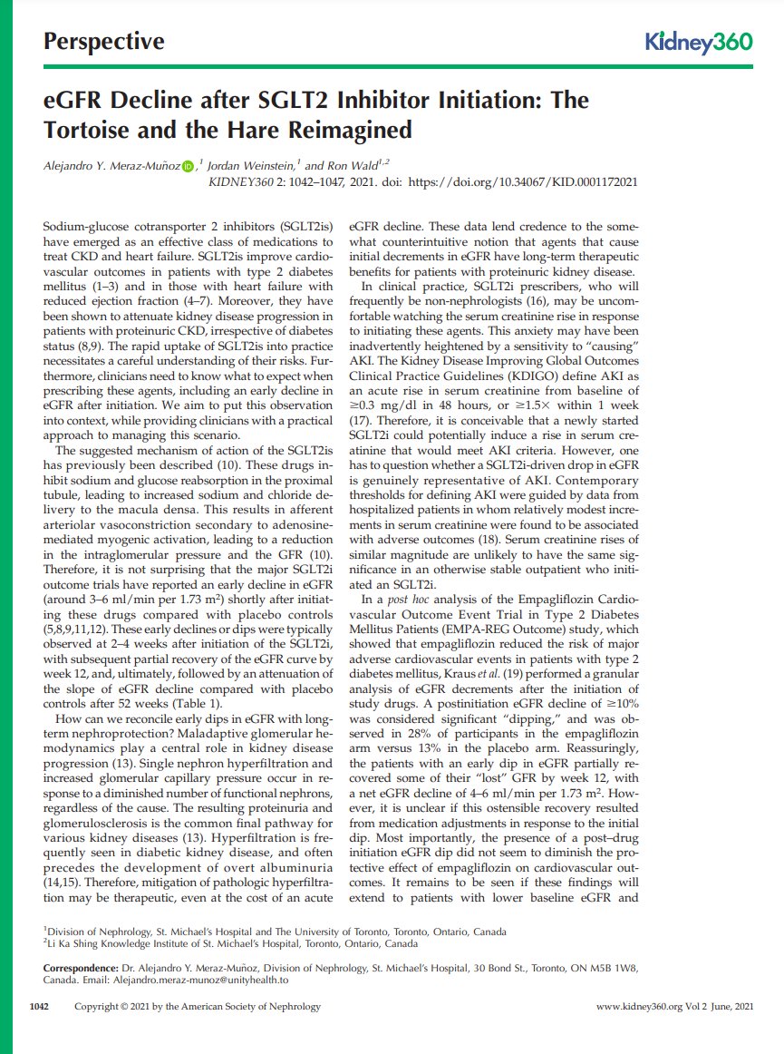 SGLT2 inhibitors (SGLT2i) may delay ESKD by 15 years ca. 2021 from @ASNKidney360 @DrRonWald @drjjw @NephroGuy 
#Nephpearls #ERA23 

ncbi.nlm.nih.gov/pmc/articles/P…