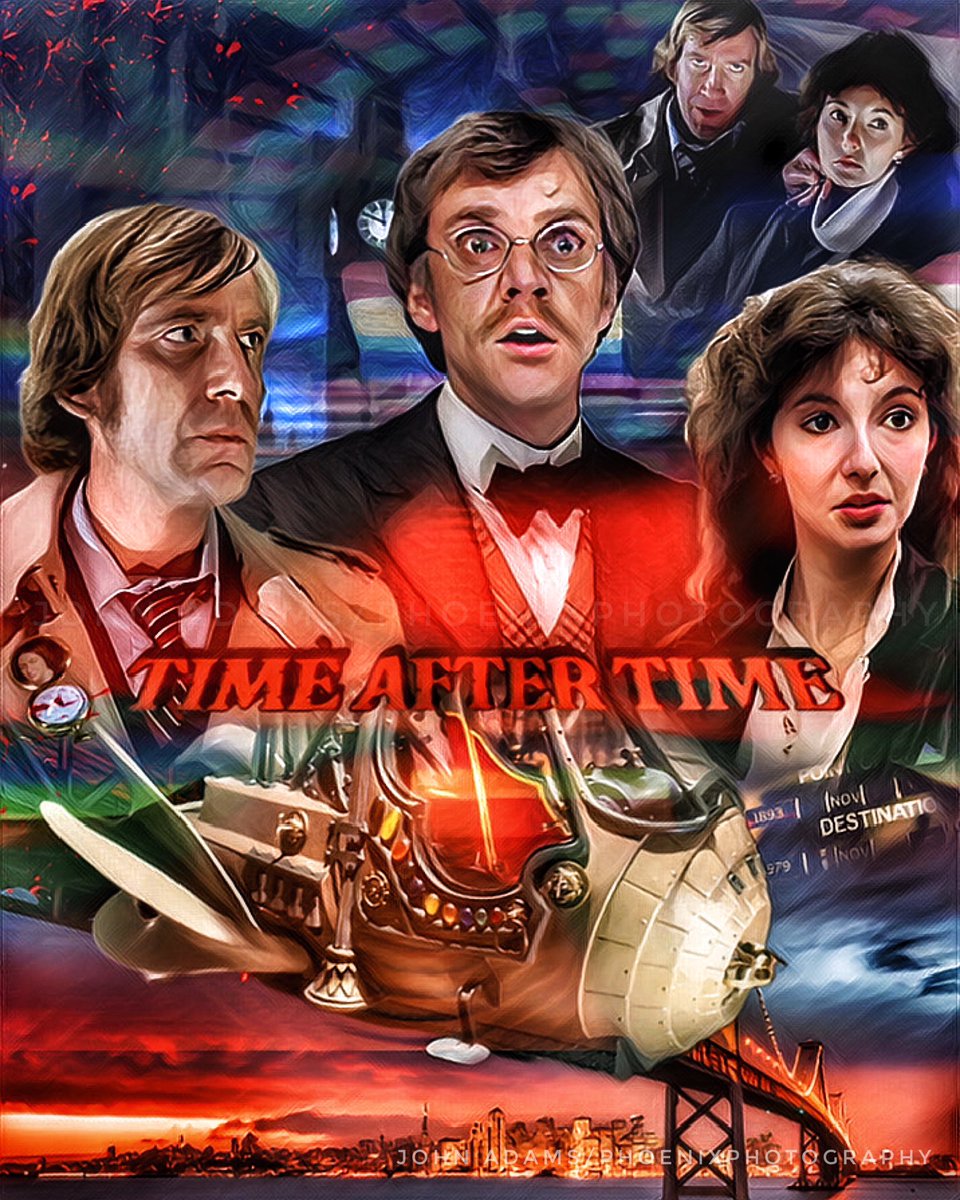 In 1979, the great @NicholasMQ film #TimeAfterTime premiered. Here is my collage homage to this classic #scifi film #MalcolmMcDowall #MarySteenburgen #DavidWarner @MarySteenburgen #JacktheRipper #HGWelles #NicholasMeyer @tcm #MoviePoster #fanart #scifiart #timemachine