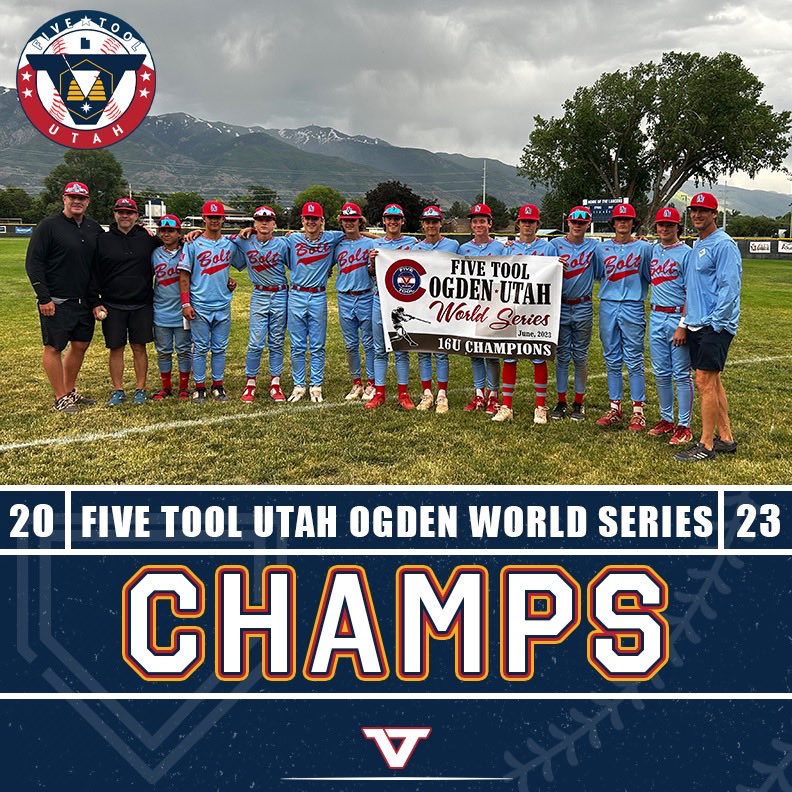 Five Tool Utah (@fivetoolut) on Twitter photo 🏆CHAMPIONS🏆
Congrats to the Utah Bolt on winning the 16U Division of the <a href="/FiveTool/">Five Tool Baseball</a> Utah Ogden World Series!
#WatchEm 🏆CHAMPIONS🏆
Congrats to the Utah Bolt on winning the 16U Division of the <a href="/FiveTool/">Five Tool Baseball</a> Utah Ogden World Series!
#WatchEm