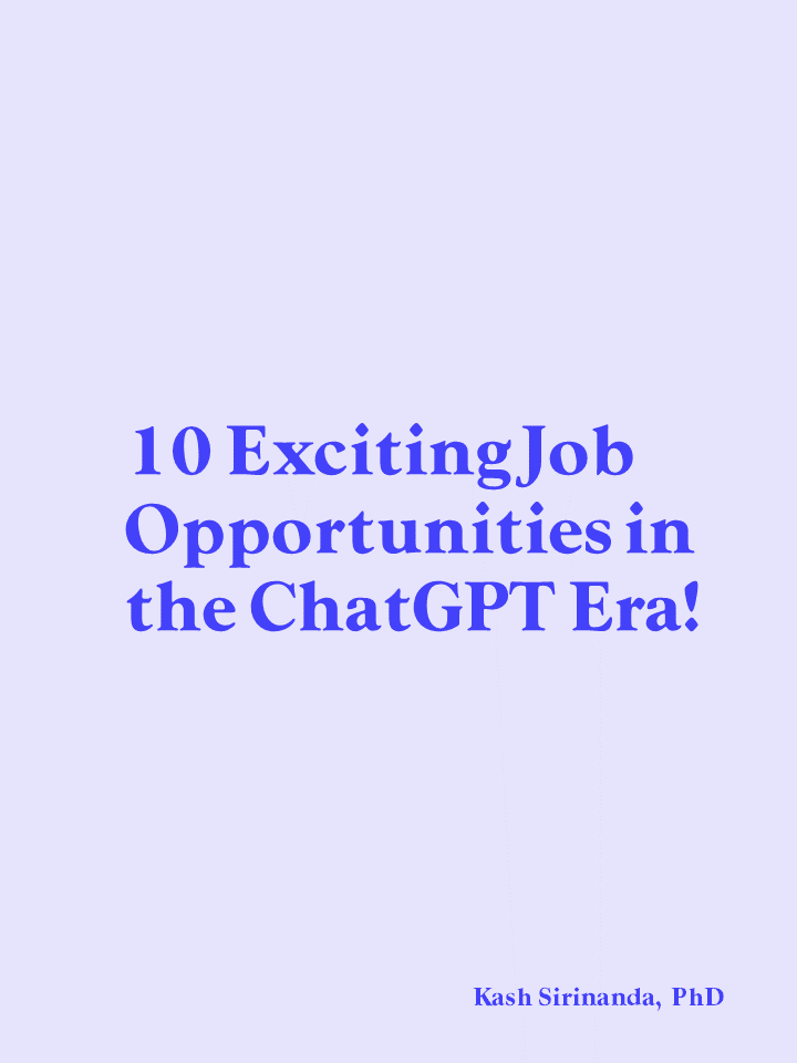 kashthefuturist's tweet image. In today's AI detox series, I would like to discuss a significant topic - "10 Exciting Job Opportunities in the ChatGPT Era"
#ChatGPT #AIchatbot #LanguageModel #OpenAI #NaturalLanguageProcessing #DeepLearning #MachineLearning #ArtificialIntelligence #NLP #Chatbot #ConversationAI