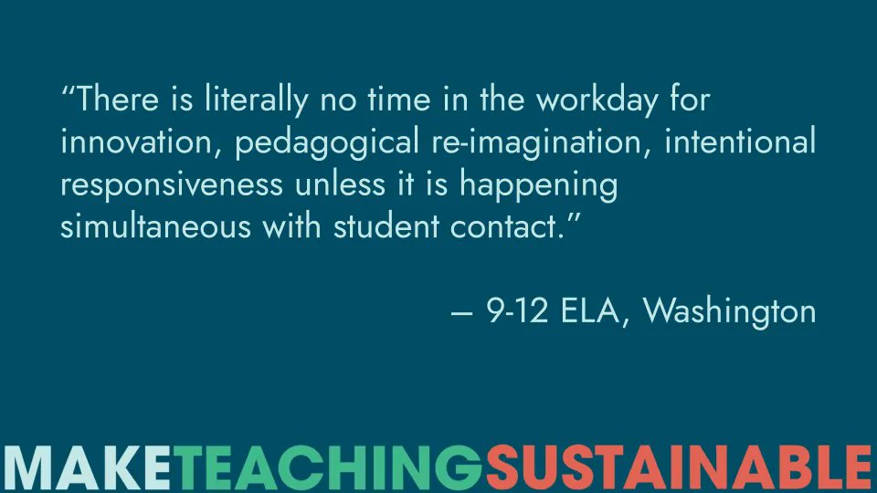 An insight from the #SustainableTeaching project:

This one is oftentimes outside of our control. It's even hard for admins to address scheduling barriers.

What creative solutions have you seen to scheduling?

#MakeTeachingSustainable <a href="/ASCD/">ASCD</a>