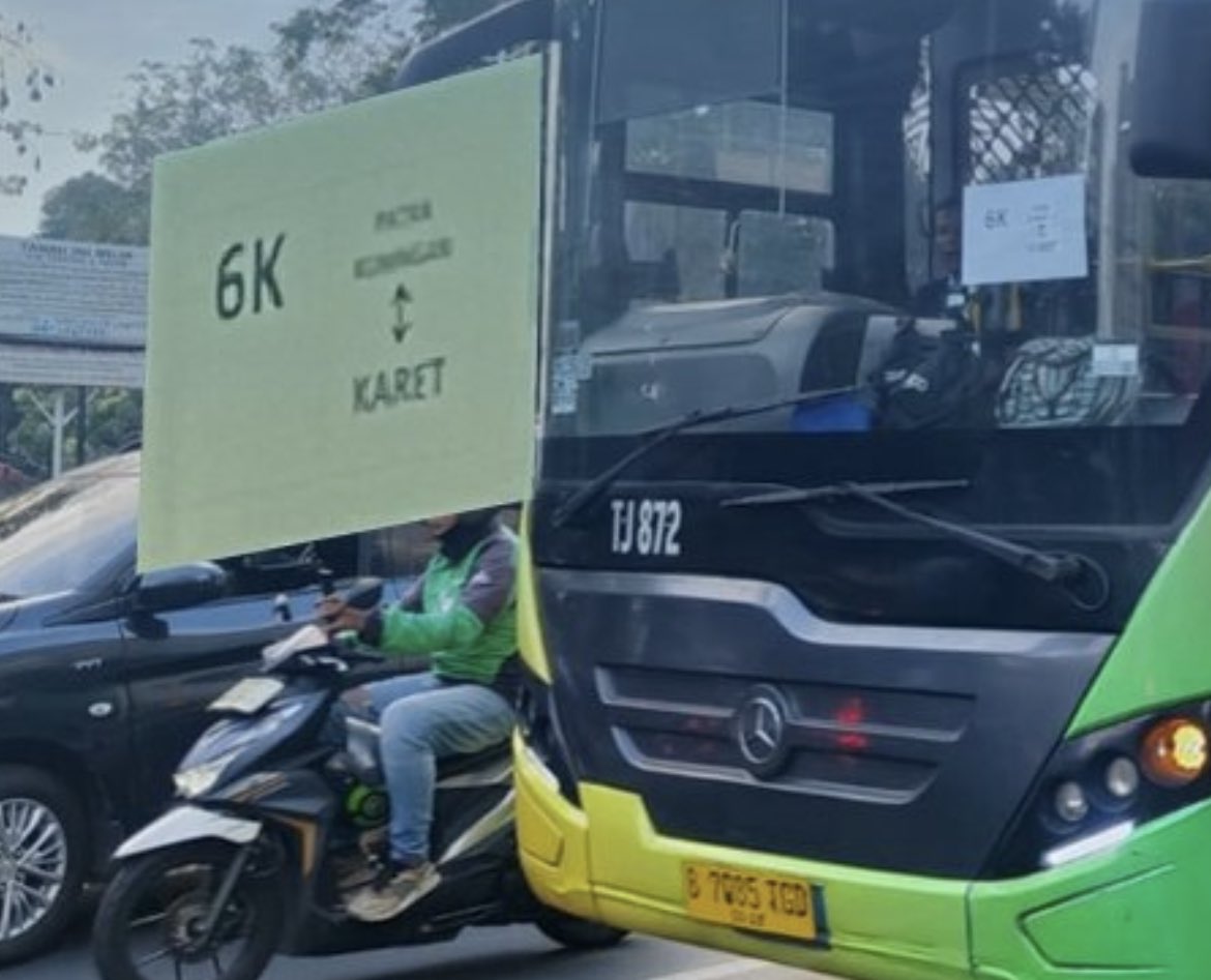 Rute bus baru dengan signage kertas 👍😄