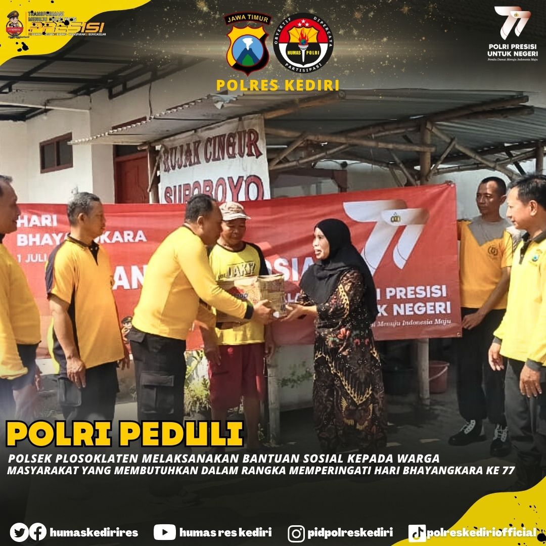 POLRES KEDIRI PEDULI

#polripresisi #polreskediri #kediri #haribhayangkara77