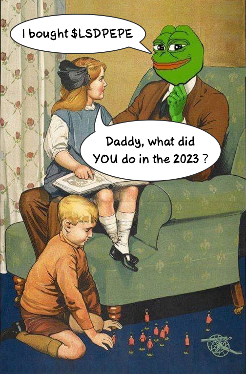 LSDpepecoin's tweet photo. It’s a Dad thing🤫

Happy Father’s Day! 🐸🐸🐸🐸

@pepecoineth

@PepeArmy_2023

#LSDpepe #memecoin #PEPE #MemeCoinSeason #vechain $pelon $avax #dinolfg $shib $matic $lfg $dash #zkTwitFi #DogAi #DOGE https://t.co/5C4pSDSptv
