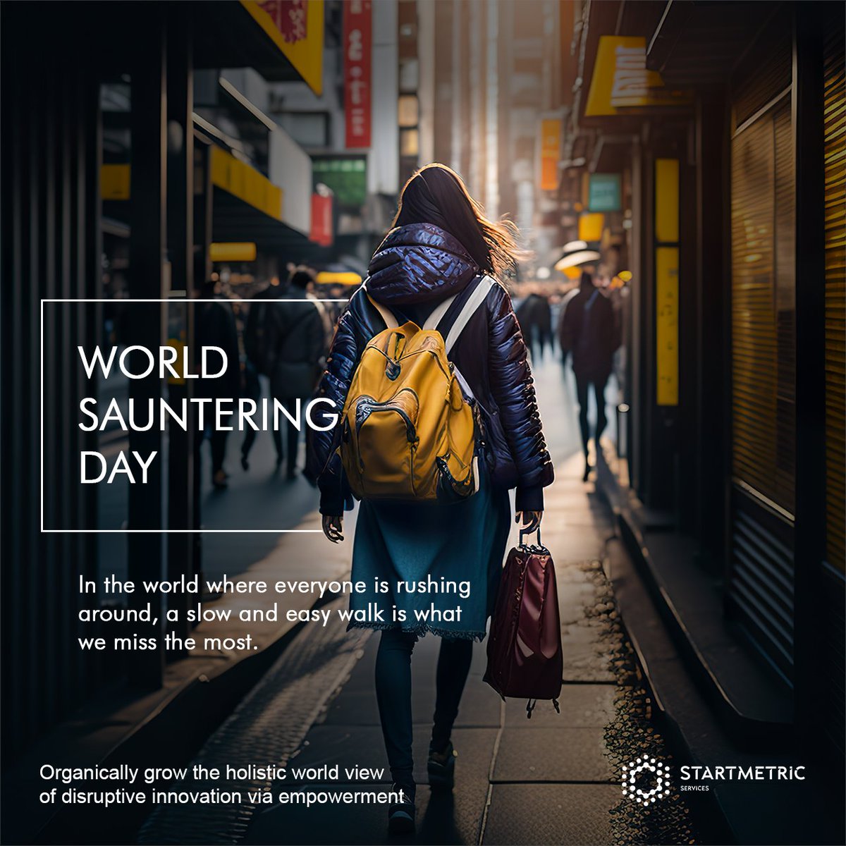 Start_Metric's tweet photo. #WorldSaunteringDay 
In a world where everyone is rushing around, a slow and easy walk is what we miss the most. 
#worldsaunteringday #sauntering #relax #walk #nature #break #appreciation 
Call Us to Know More Details: +91 95508 66261
Visit: https://t.co/vAE7h7e5Iz https://t.co/OqpXCznU7I