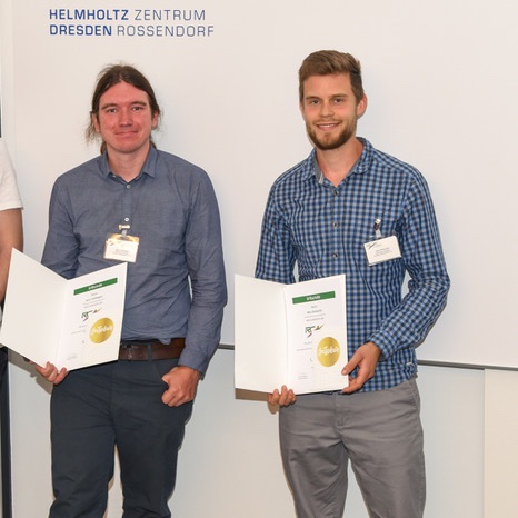 Congratulations! Our PhD student Max Klotzsche <a href="/biogeochem_HZDR/">Department of Biogeochemistry at the HZDR</a> and Jann Schoegart from the Department of Reactive Transport won first and second place, respectively, in the poster session at the 10th RCA Workshop in Dresden, June 12-14. They are part of the joint project #RENA.
