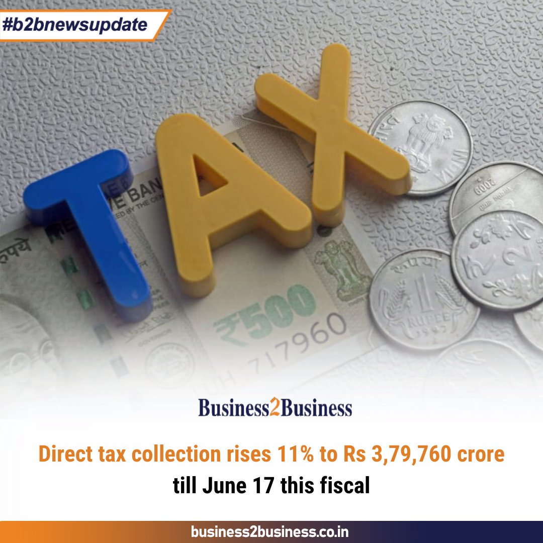 💰The Finance Ministry announced that net direct tax collection for this fiscal year, until June 17, has increased by 11.18% to reach Rs 3.80 lakh crore.📈💼💸

#DirectTax #TaxCollection #Finance #CorporationTax #IncomeTax #EconomicGrowth #tax #growth #government