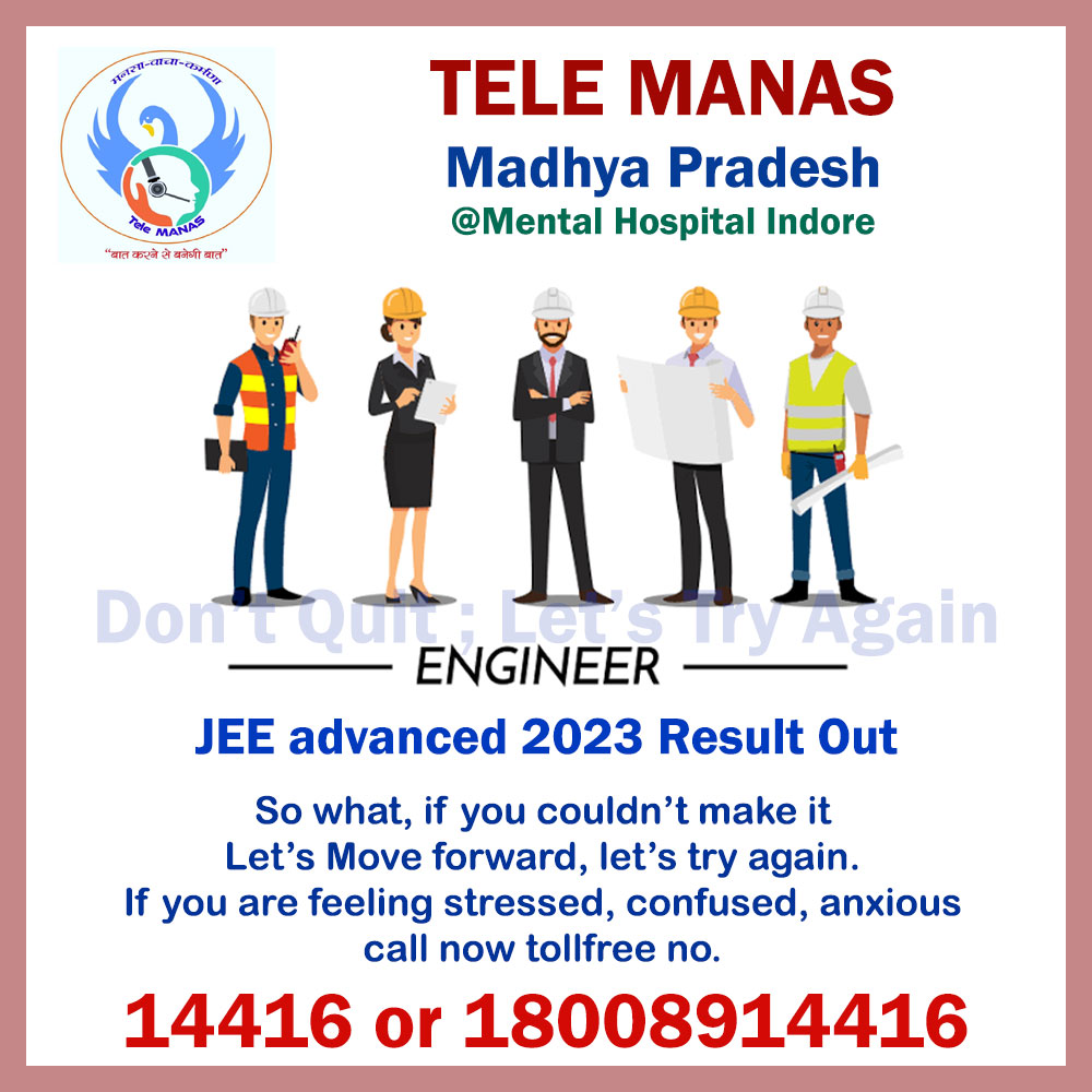 JEE advanced 2023 Result Out 
Let’s Move forward, let’s try again feeling stressed, confused, anxious call now Tele Manas Madhya Pradesh on toll free 14416 or 18008914416 #jeeadvanced2023 #JEEAdvanced2023Result #mentalhealth #JEEADVANCEDRESULT #jeeadvance2023 #stressrelief