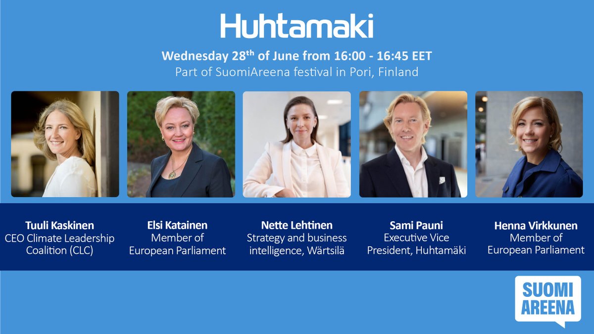 Next week it will happen! Join us at <a href="/SuomiAreena/">SuomiAreena</a>, where we are looking at how Finnish companies are already driving transition at the European level and discussing what are some of the biggest upcoming opportunities. See you at Pori! 🇪🇺🇫🇮🇪🇺🌍More: suomiareena.fi/pori/ohjelma/9…