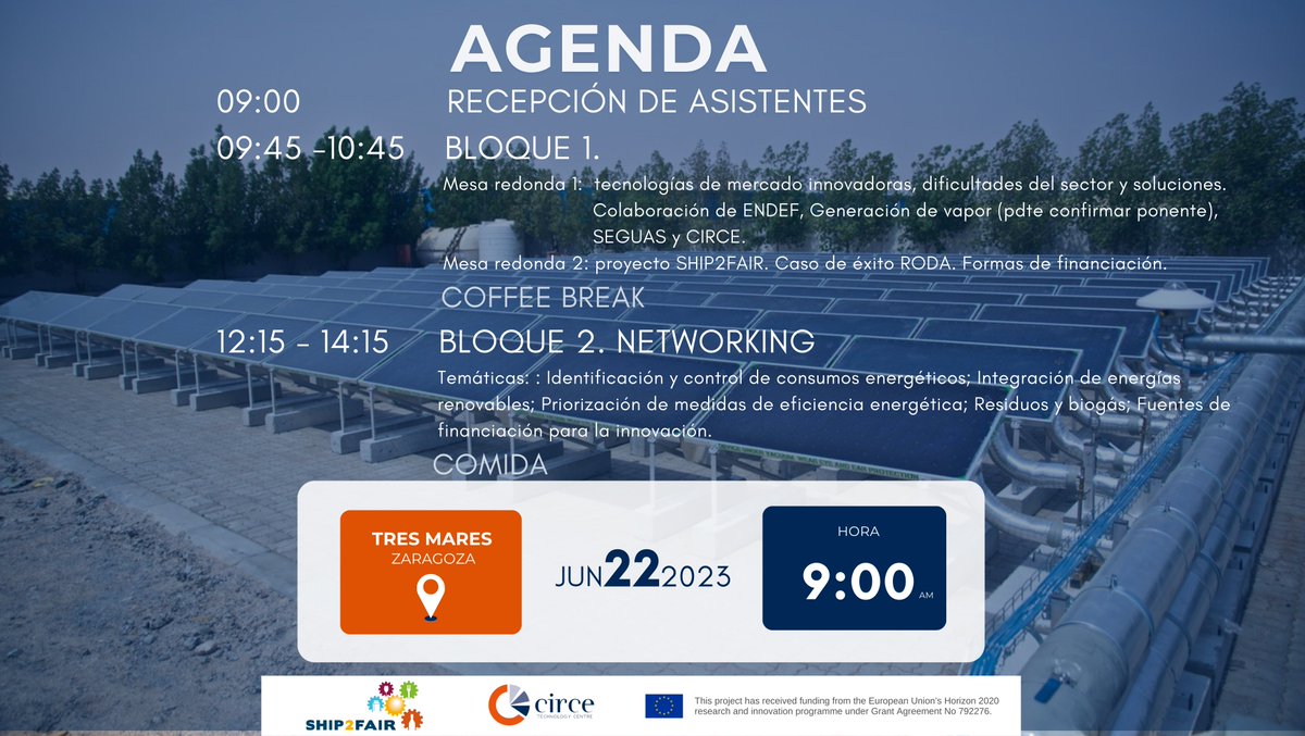 CIRCE - Centro Tecnológico (@fcirce) on Twitter photo ¿Quieres conocer soluciones agroindustriales de energía e innovación a tu alcance? Descúbrelo en este evento dónde hablaremos de los retos y soluciones para la industria desde los ojos de empresas como <a href="/BodegasRoda/">Bodegas Roda</a>
¡Tan solo quedan unos días! Inscríbete👉forms.office.com/Pages/Response… ¿Quieres conocer soluciones agroindustriales de energía e innovación a tu alcance? Descúbrelo en este evento dónde hablaremos de los retos y soluciones para la industria desde los ojos de empresas como <a href="/BodegasRoda/">Bodegas Roda</a>
¡Tan solo quedan unos días! Inscríbete👉forms.office.com/Pages/Response…